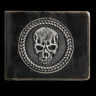 Кожаный кошелёк ручной работы "Череп" Кожаный кошелёк ручной работы "Череп" - Privilege Handmade 