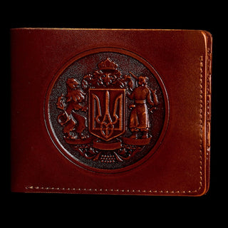 Кожаный кошелёк ручной работы "Герб Украины" Кожаный кошелёк ручной работы "Герб Украины" - Privilege Handmade 