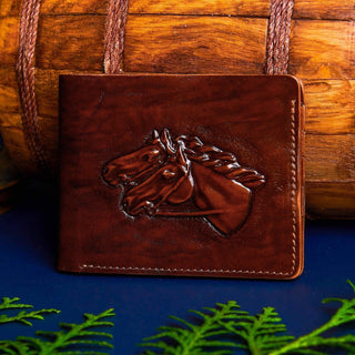Кожаный кошелёк ручной работы "Лошади" Кожаный кошелёк ручной работы "Лошади" - Privilege Handmade 
